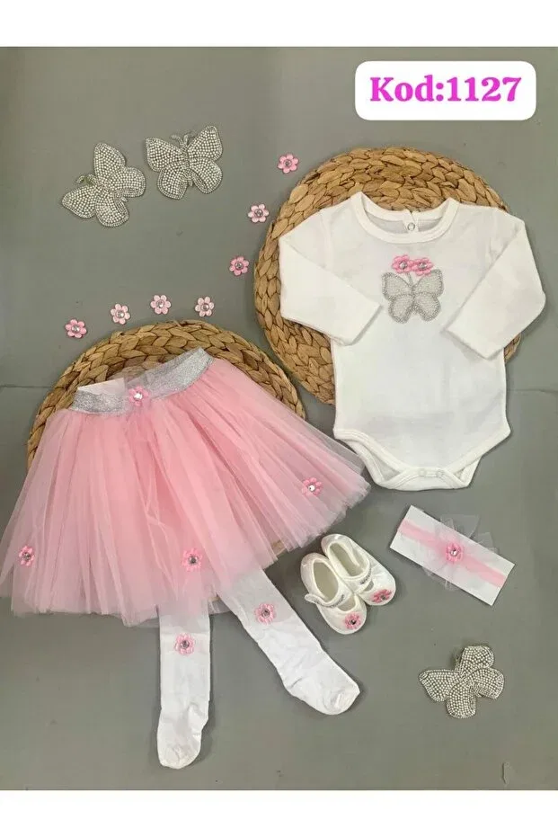 Детский комплект для девочек с принтом Butterfly Leo Kids, Pink