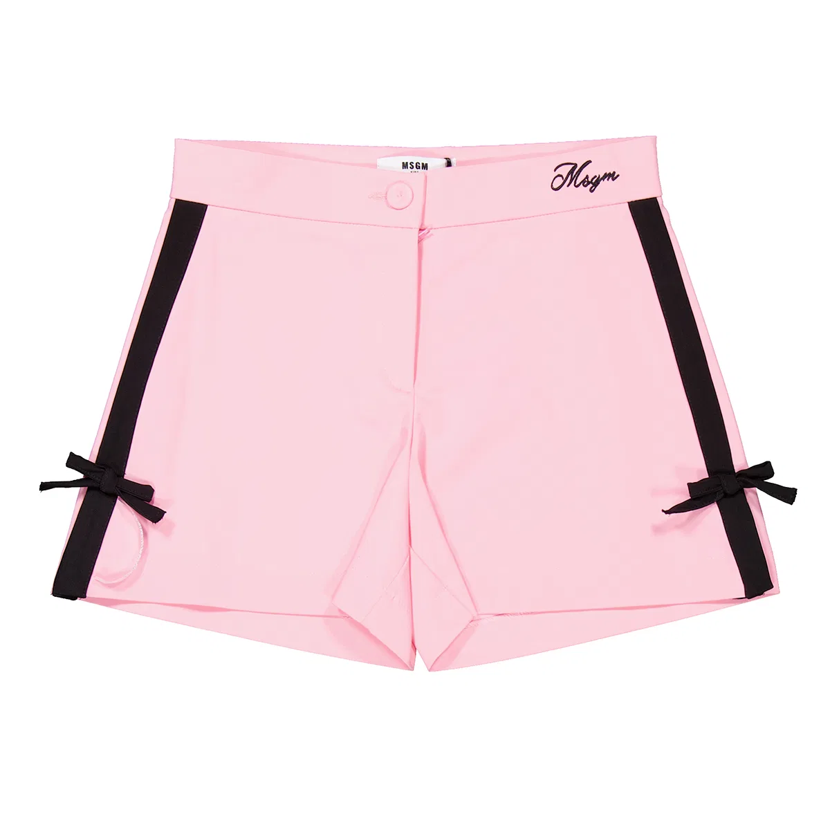 Шорты с полосками по бокам и бантом MSGM, Rosa/Pink