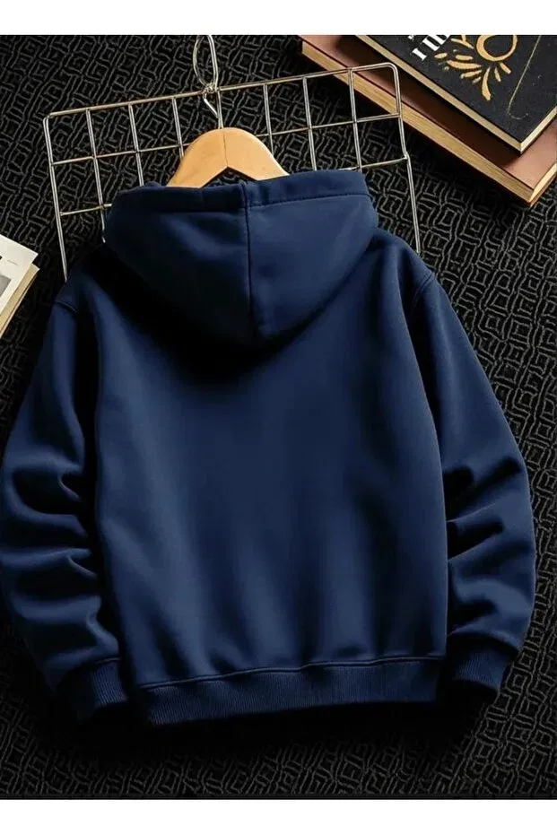 Детское худи для девочек с принтом Losangeles 98 Baxia, Navy Blue — фото 2