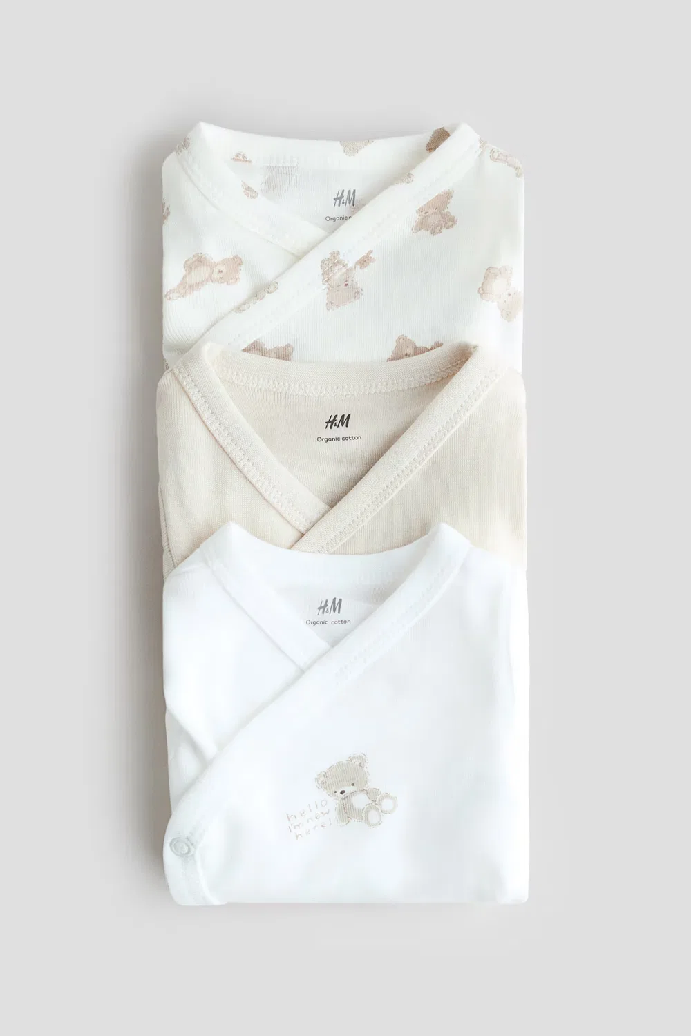 Комплект из 3 боди-обертываний H&M, Weiß/Teddybären — фото 2