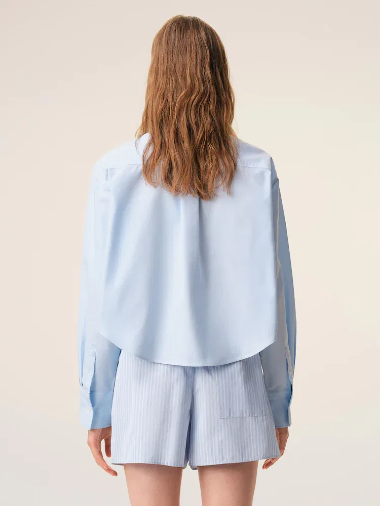 Женская рубашка oversize с тиснением Adc AMI PARIS, Bleu Ciel — фото 4
