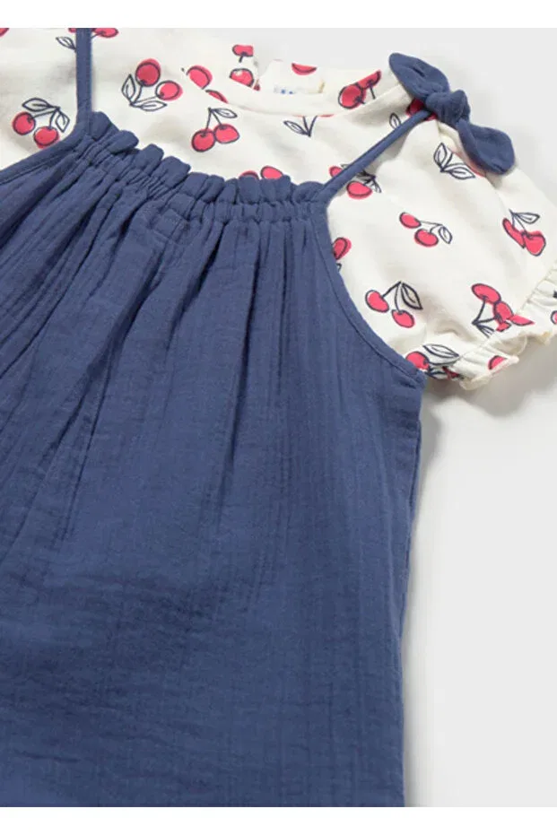 Детский комплект для девочек с коротким рукавом Mayoral, Navy Blue — фото 3