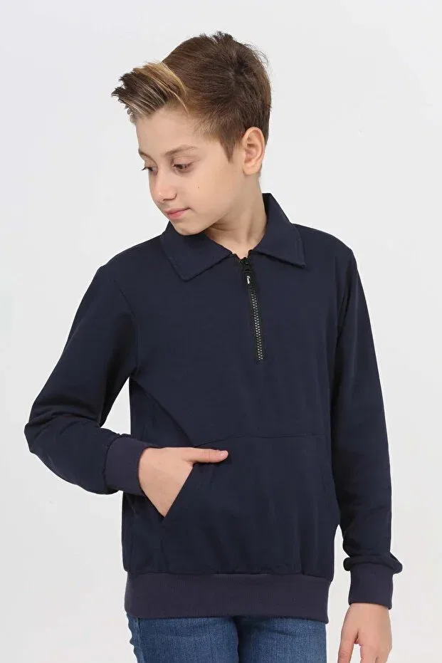 Детское худи для девочек с длинным рукавом Run Life, Navy Blue — фото 3
