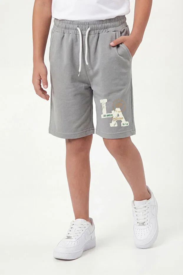 Детские шорты для мальчиков с принтом Los Angeles Fyk Collection, Gray