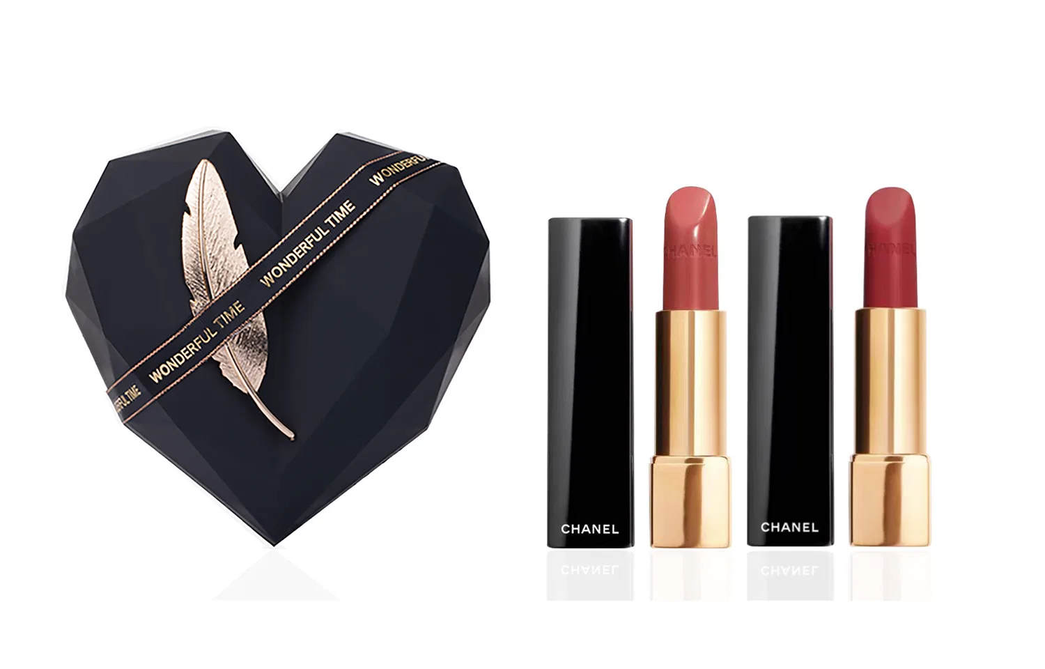 Женский набор помад CHANEL Charm Dazzle #211 и Charm Velvet #58, Obsidian Box