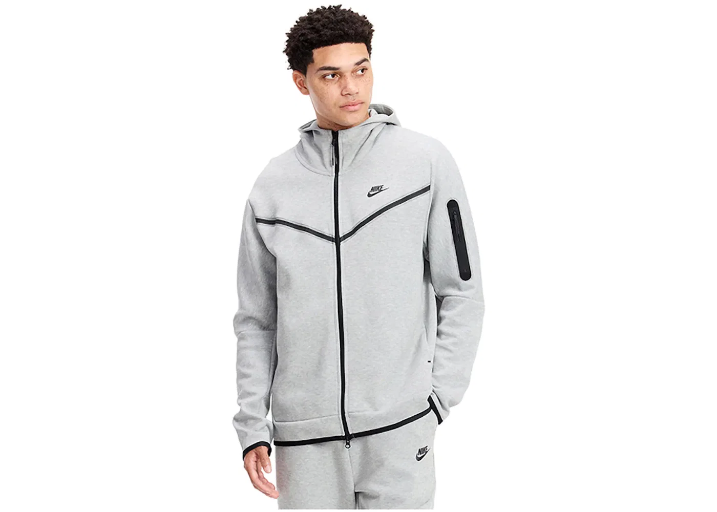 Мужская куртка с длинным рукавом Hoodie Nike, Heather Grey/Black — фото 3