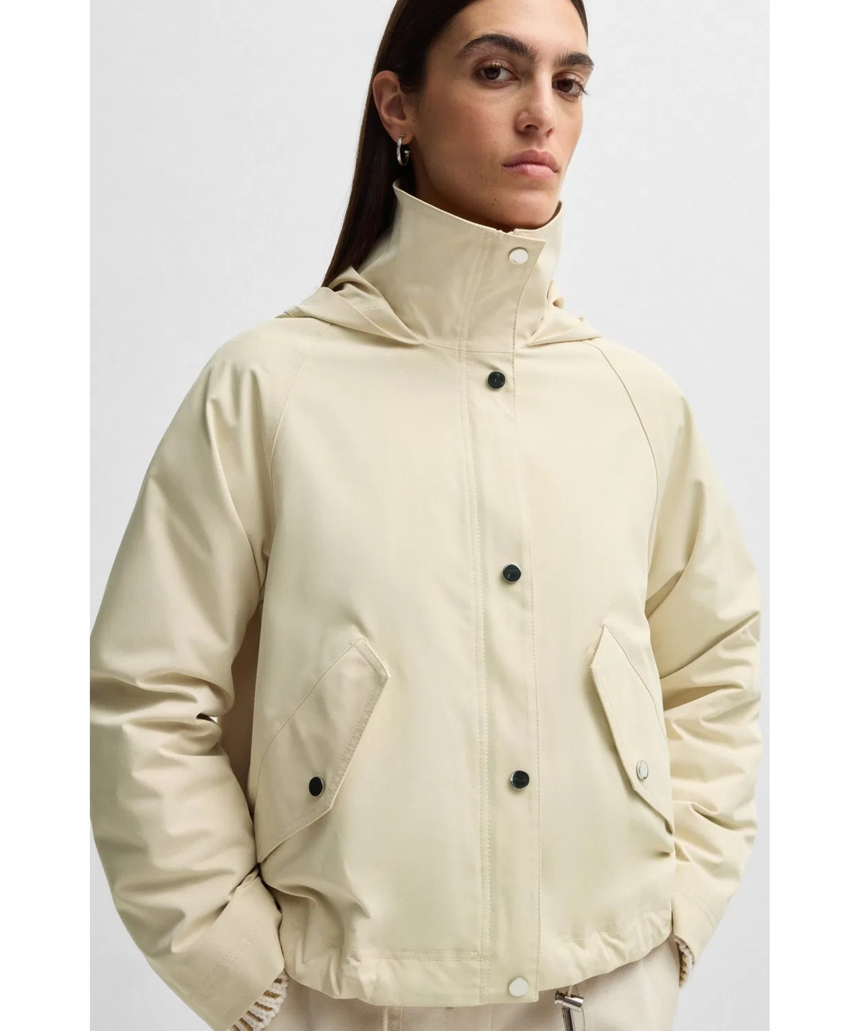 Женский горнолыжный пуховик с капюшоном, водоотталкивающий BOSS, Beige — фото 3
