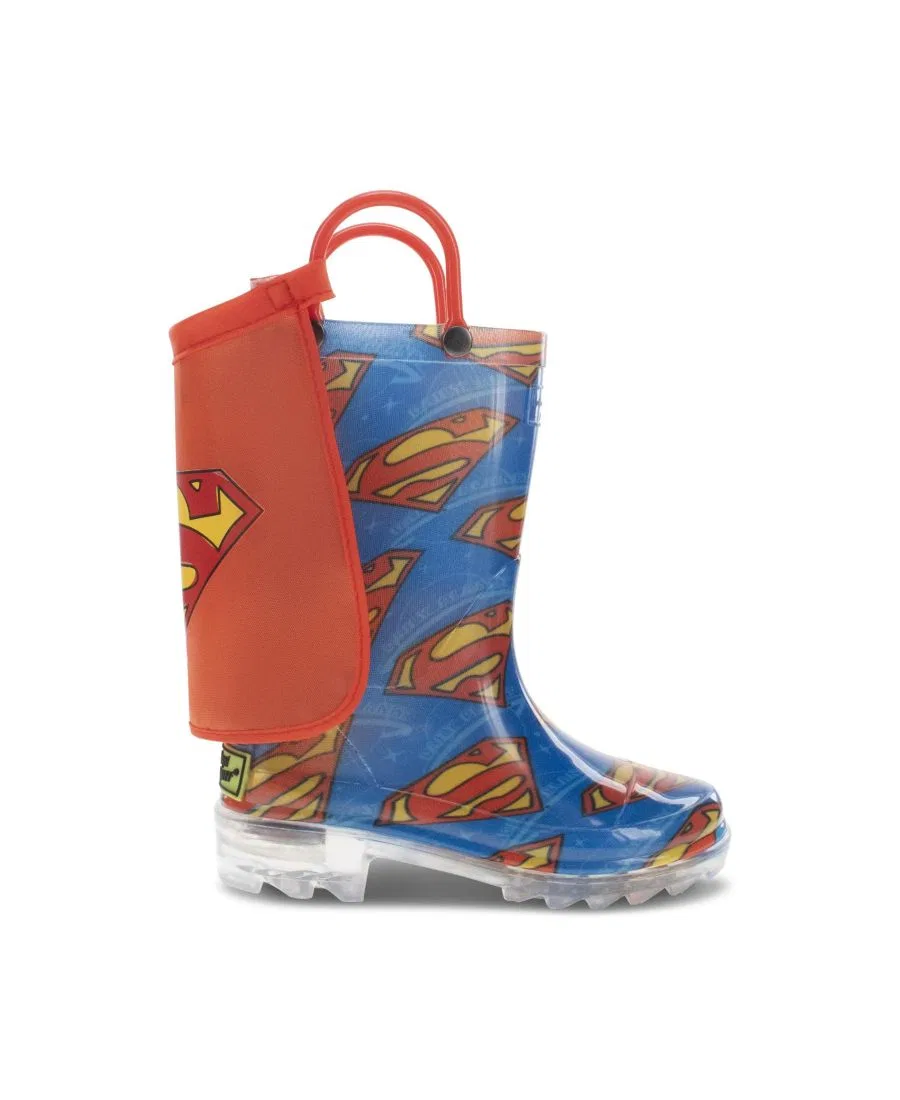 Детский резиновый сапог с подсветкой Superman Lighted Rain Boot Western Chief, Blue — фото 3