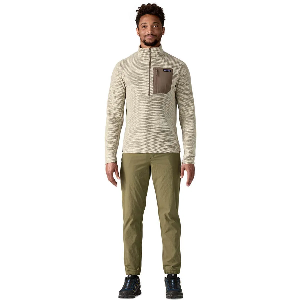 Флисовая кофта с длинным рукавом Patagonia R1 Air Zip Neck, Pelican — фото 3