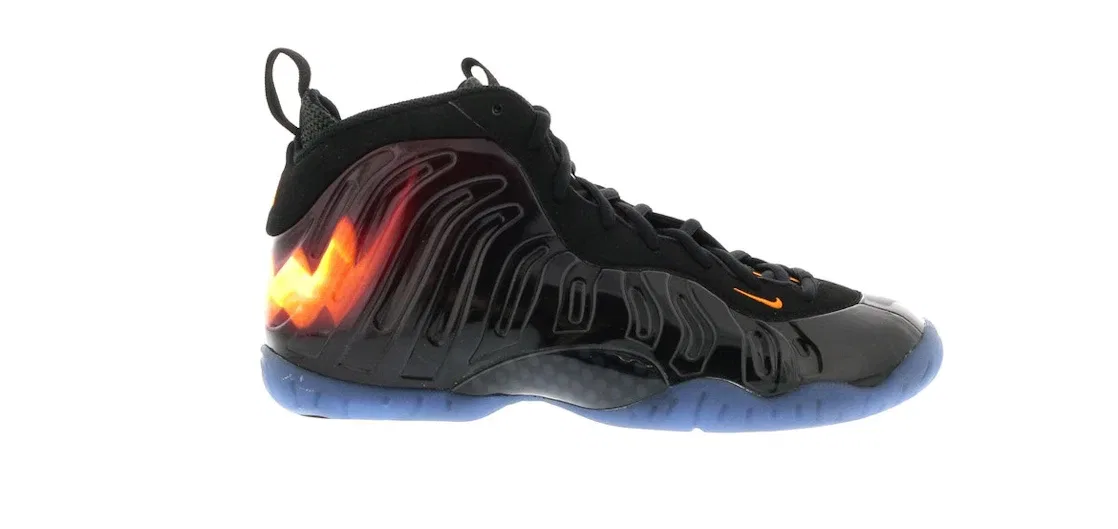 Детские кроссовки Lifestyle без шнурков Nike Air Foamposite One, Black/Orange Blaze-White