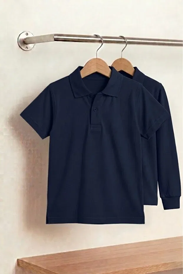 Детский комплект футболок с поло с коротким рукавом Nacar Store, Navy Blue — фото 2