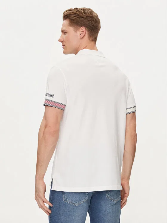 Поло slim fit Flag Tommy Hilfiger, белый — фото 3