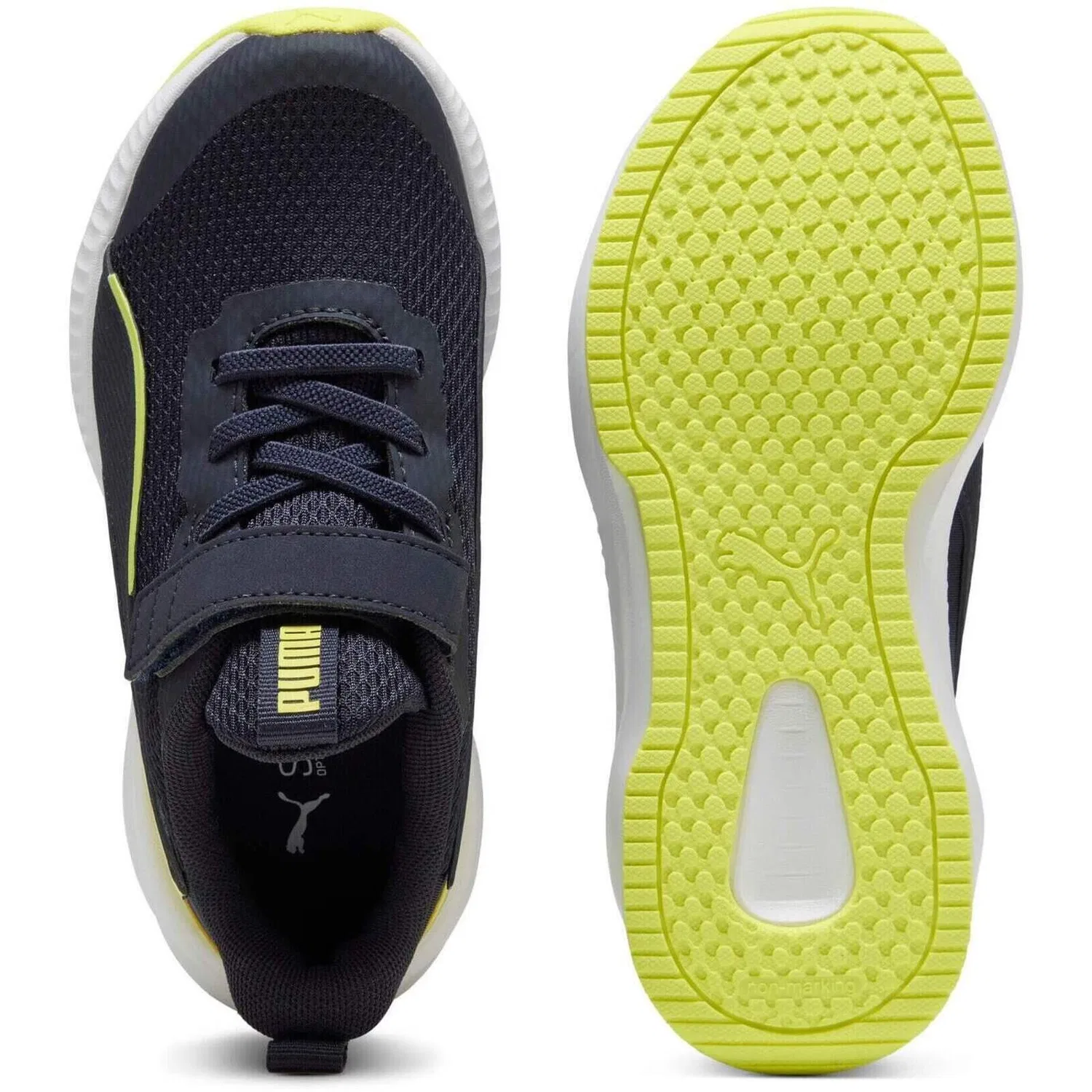Детские кроссовки Puma Flyer 3 Ac Ps, Dunkelblau Schwarz — фото 2