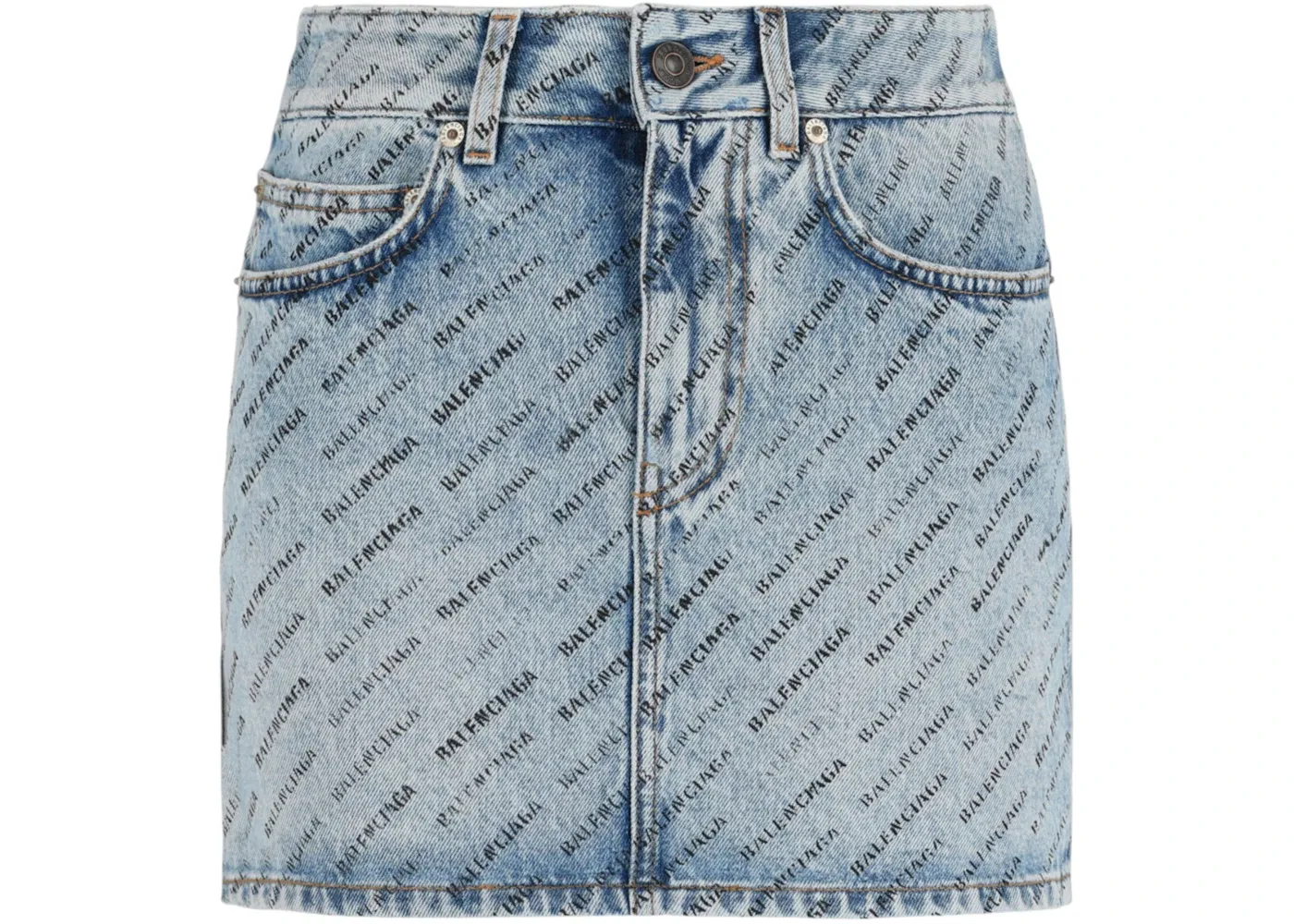 Женская мини-юбка с принтом Allover Stencil Balenciaga, цвет Iced/Blue