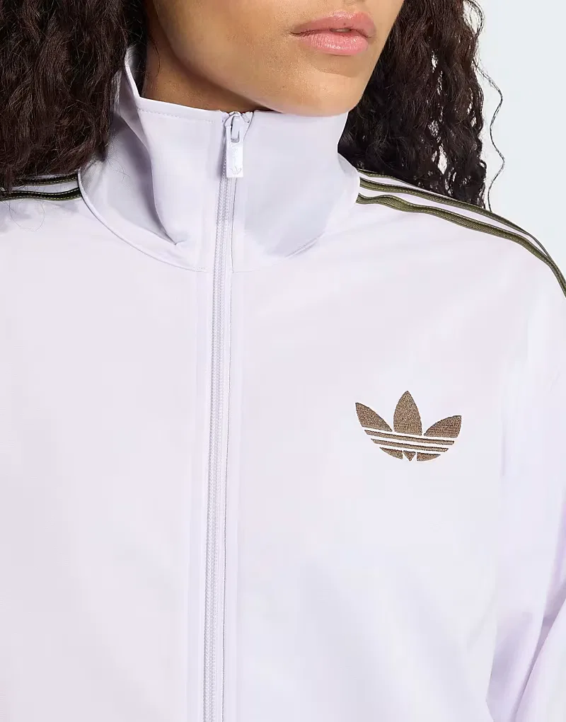 Спортивная куртка Adidas Originals Firebird свободного кроя, замороженный фиолетовый/оливковый — фото 2