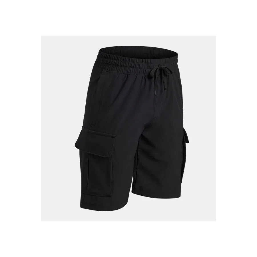 Шорты карго с утягивающим поясом Under Armour UA Vibe Woven, Черный — фото 3