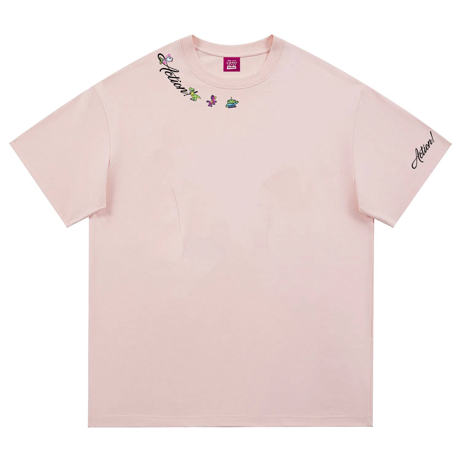 Детская футболка хлопковая Disney Unisex Crew Neck Thin Straight Fit, Pink