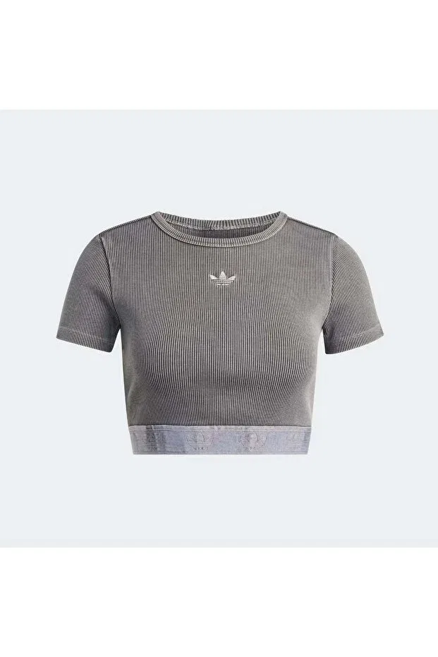 Женская футболка хлопковая Adidas, Gray — фото 4