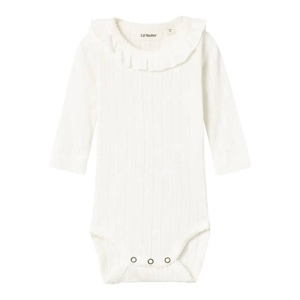 Боди с длинными рукавами Name It Rachel Nis Slim Lil Atelier, белый