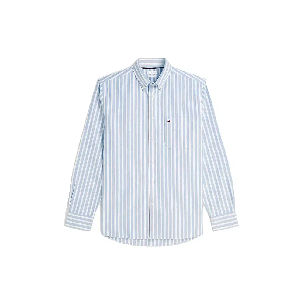 Мужская рубашка с длинным рукавом с полосками Tommy hilfiger, Purple — фото 3