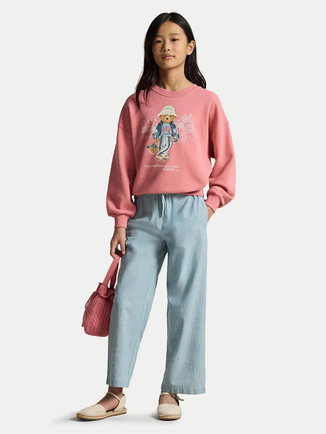 Толстовка стандартного кроя для девочки Polo Ralph Lauren, розовый — фото 2