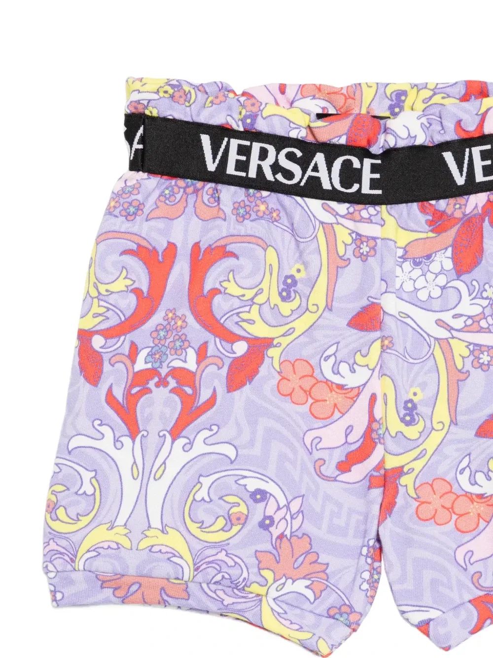Шорты с принтом Barocco и поясом с логотипом Versace Kids, фиолетовый — фото 3