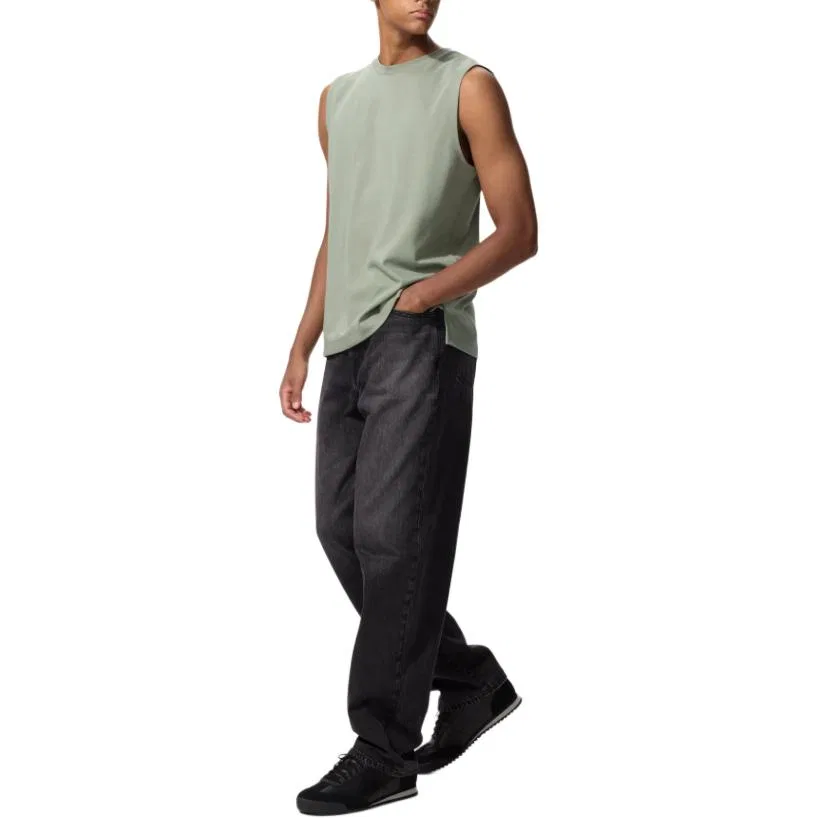 Женская майка-безрукавка AIRism с круглым вырезом, Green, UNIQLO — фото 3