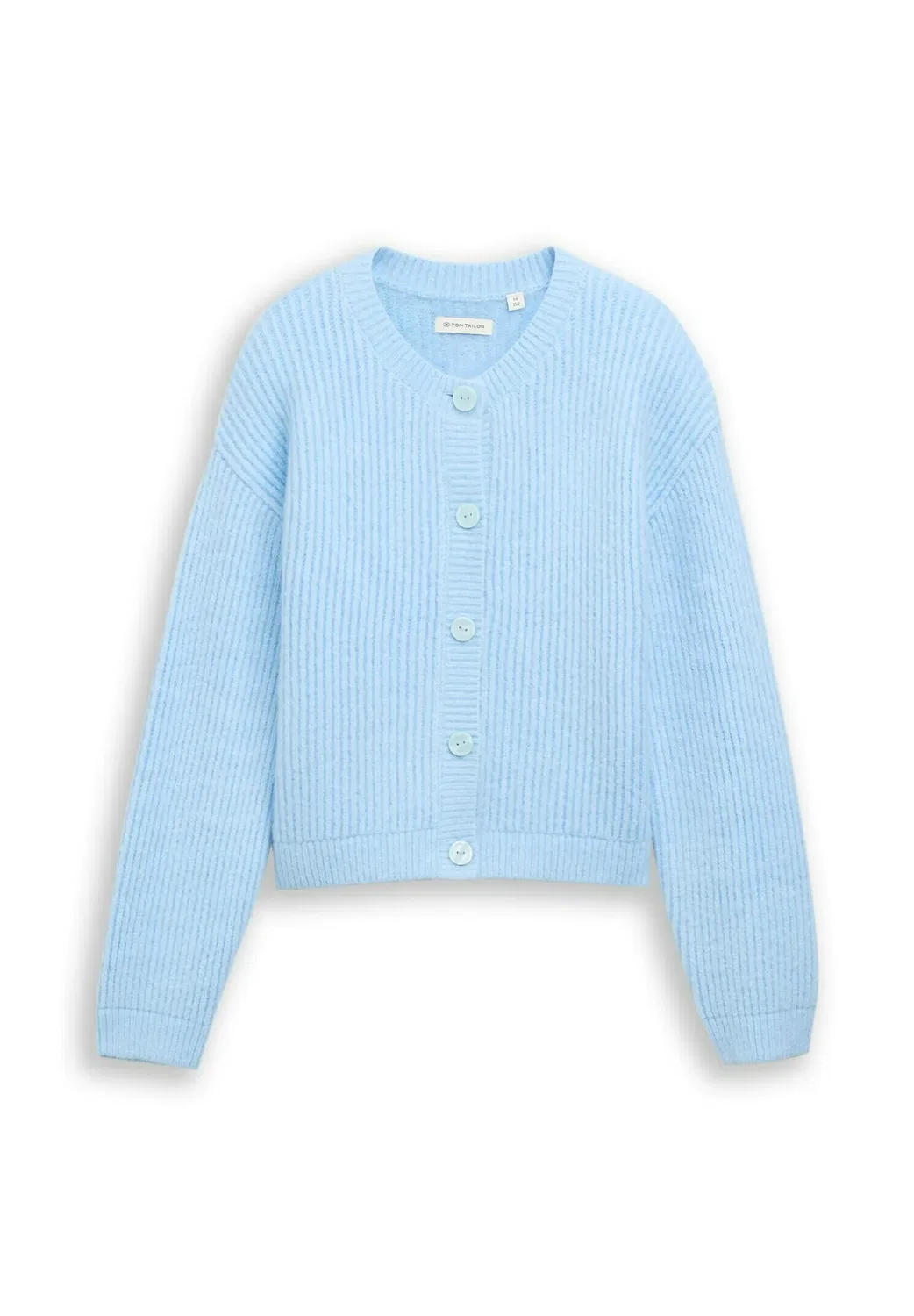 Уютный кардиган с пуловером и курткой mit rundhalsausschnitt - кардиган Tom Tailor, Light Cloudy Blue