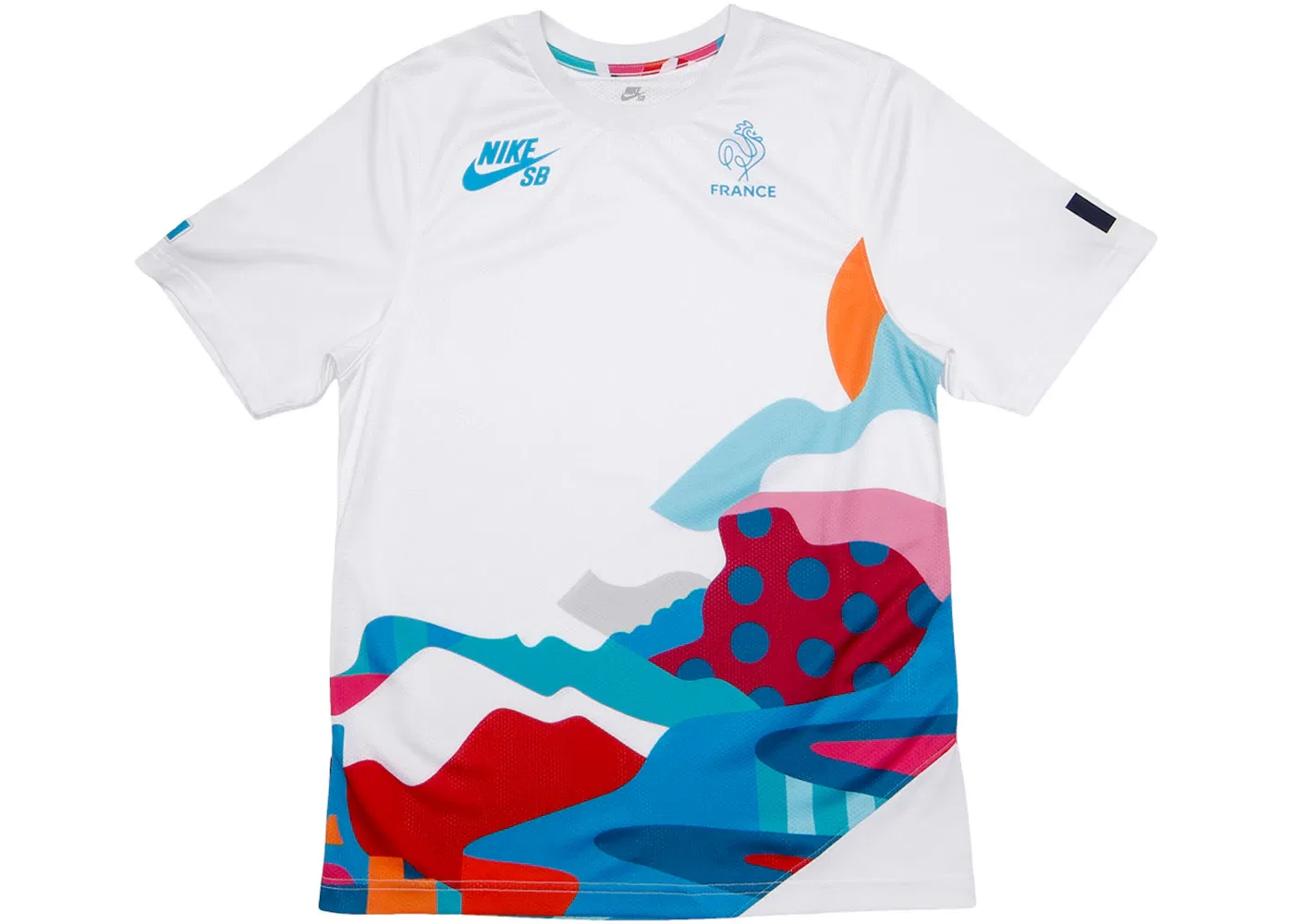 Мужская джерси с принтом Nike SB x Parra France Federation Kit Crew Jersey, White/Neptune Blue