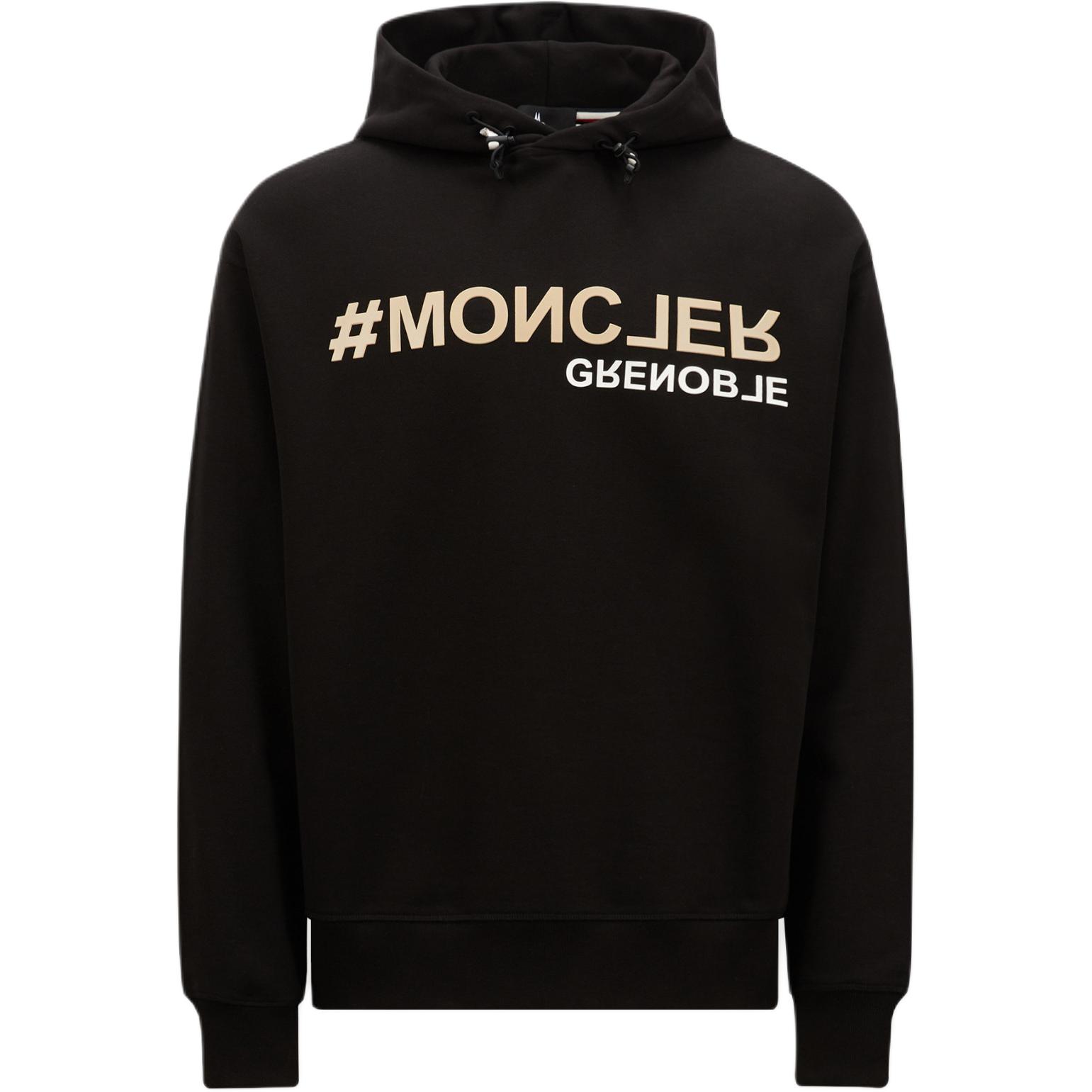 

Логотип худи с детализированными шнурками Moncler Grenoble, черный