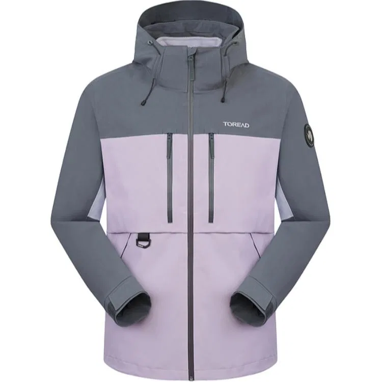 Детский ветрозащитный плащ с капюшоном TOREAD, Lead Gray Purple