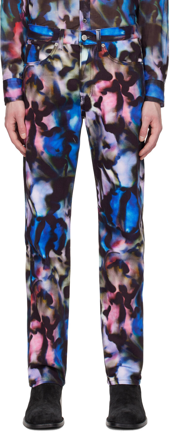 

Джинсы с разноцветным принтом Dries Van Noten