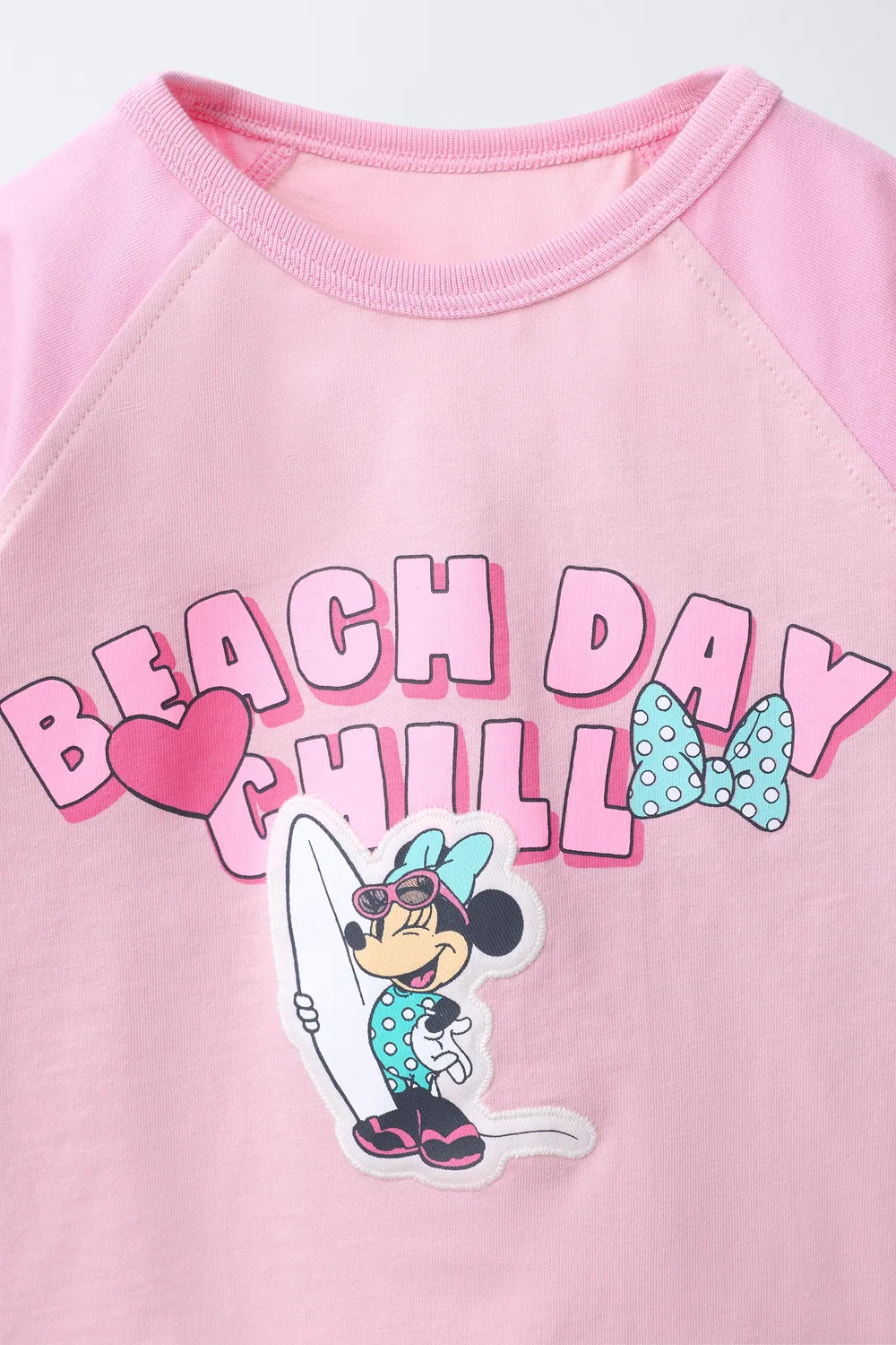 Футболка с рукавами реглан Минни Маус Disney ZARA, Pink — фото 3