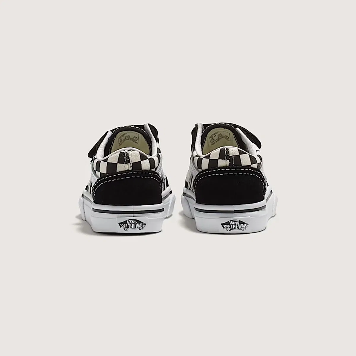 Детские кеды для мальчиков с липучками Old Skool V Vans, Black/White — фото 4