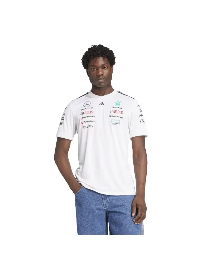Джерси гоночное с технологией AEROREADY Mercedes - AMG Petronas Formula One Team Adidas, белый — фото 2
