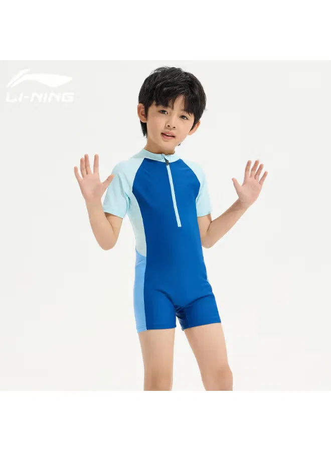 Купальник детский слитный для мальчиков для серфинга модель 808 Li-Ning, темно-синий — фото 4