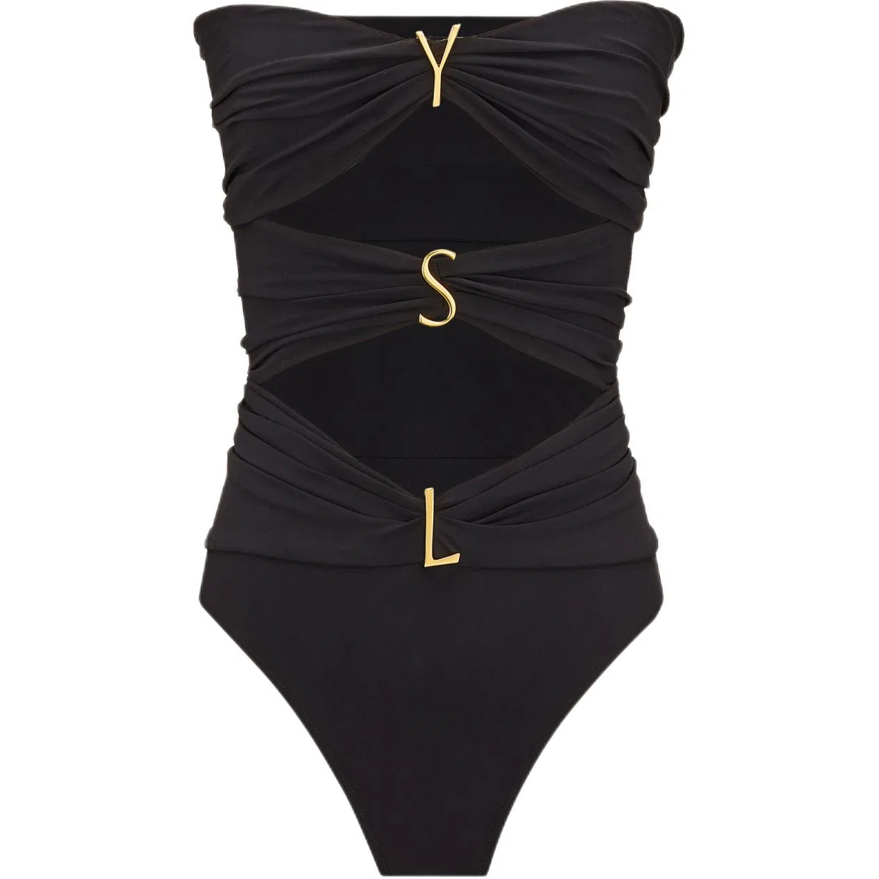 Купальник слитный женский треугольный Moderate Black, SAINT LAURENT