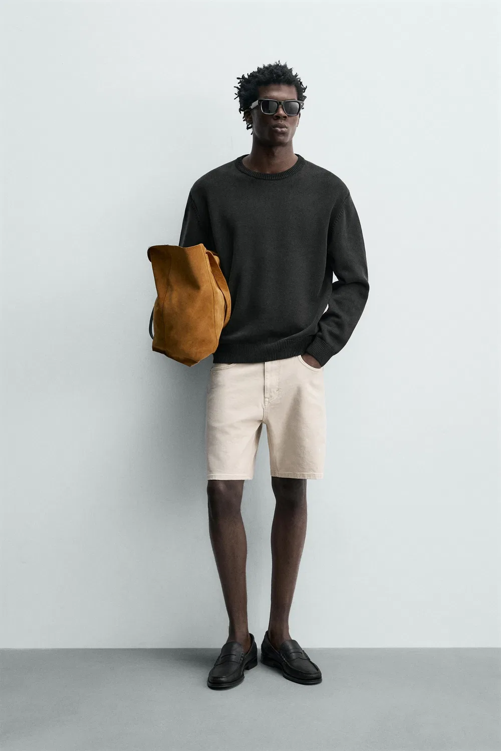 ДЖИНСОВЫЕ ШОРТЫ СТАНДАРТНОГО КРОЯ-БЕРМУДА ZARA, Ecru