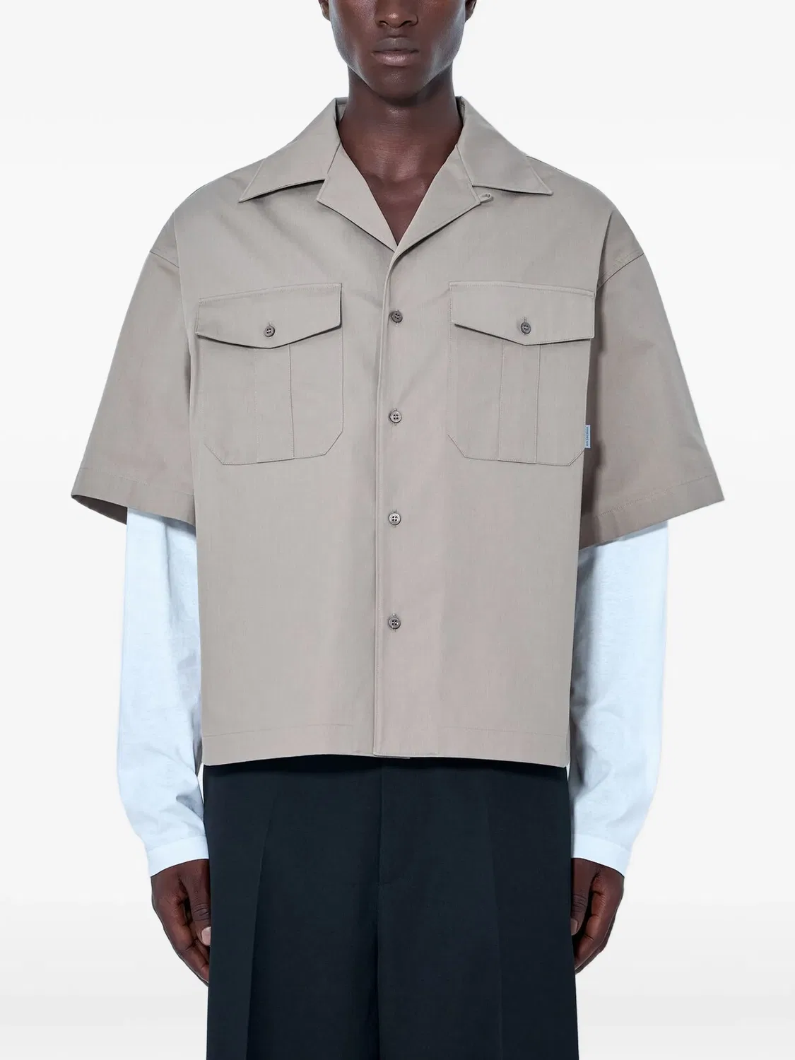 Хлопковая рубашка с клапанами Balenciaga, нейтральные