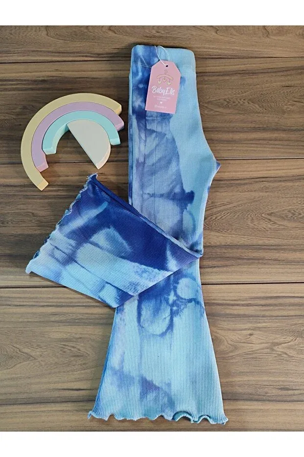 Детские леггинсы для девочек с принтом Babyelisco, Tie-Dye Pattern — фото 4