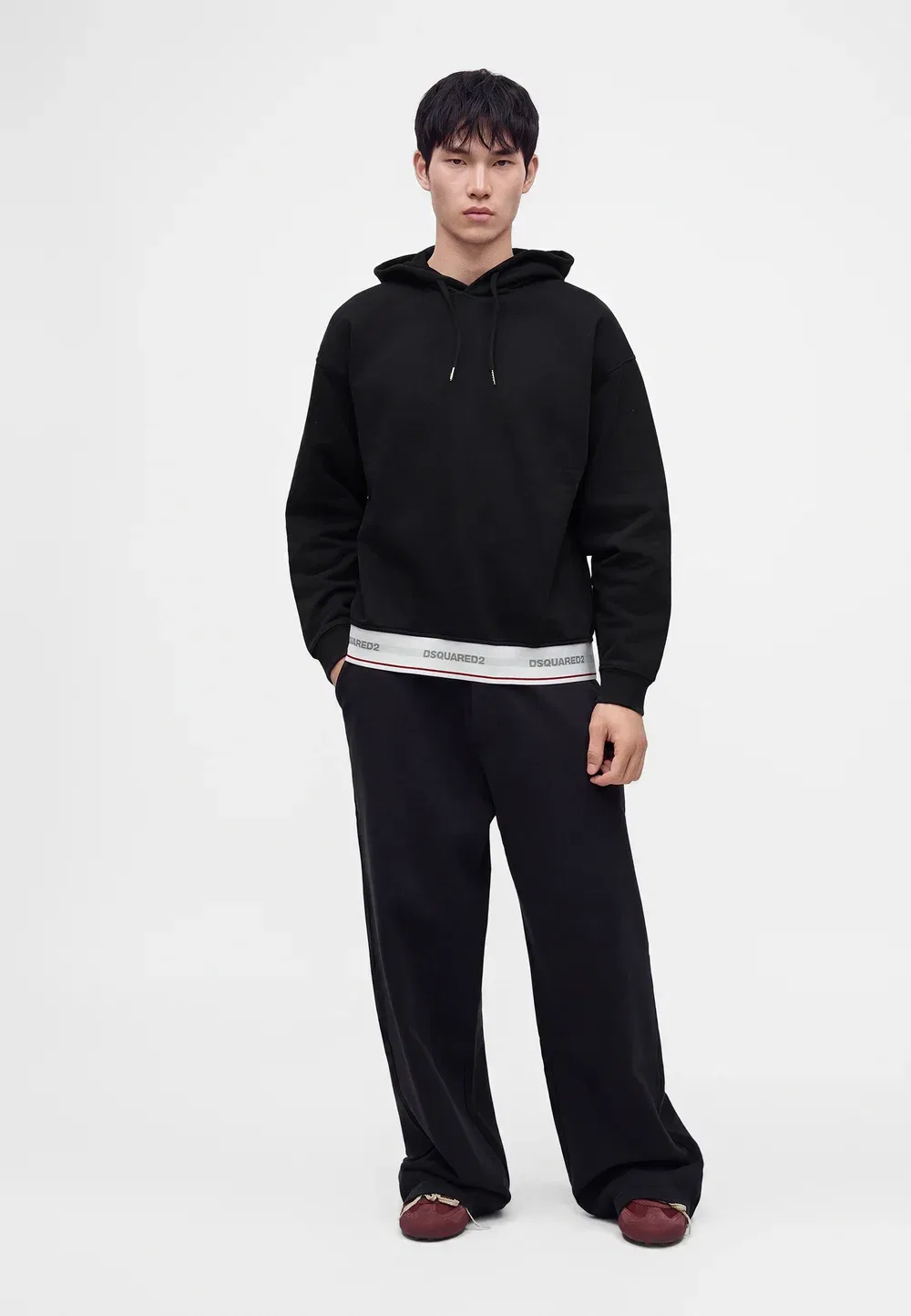 Толстовка свободного кроя - худи Dsquared2, Black — фото 2