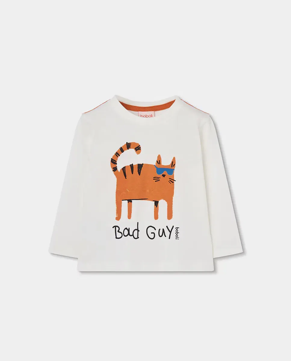 Детская футболка для мальчиков с длинным рукавом Bad Guy Boboli, Naranja