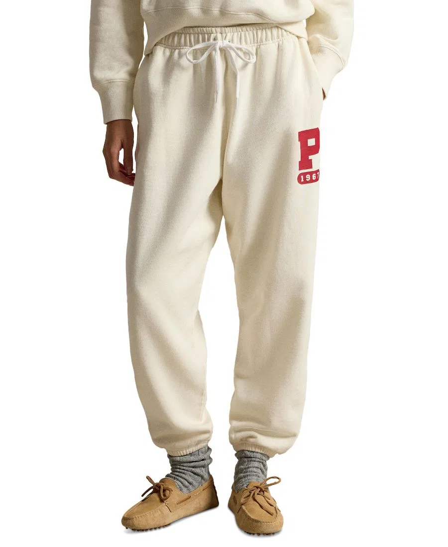 Женские флисовые спортивные брюки на завязке Polo Ralph Lauren, Warm White