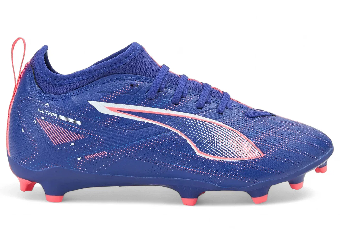 Детские бутсы Ultra 5 Match FG/AG Jr Puma, Lapis Lazuli/Puma White/Sunset Glow