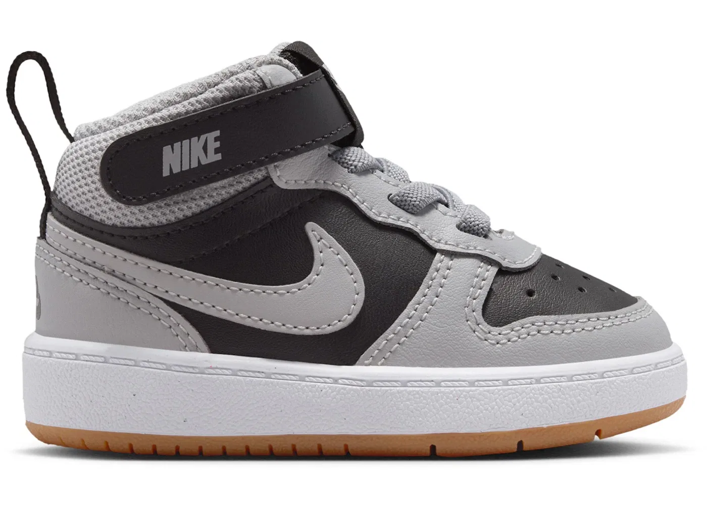 Детские кроссовки для мальчиков с длинным шнурованием Nike Court Borough Mid 2, Black/White/Gum Medium Brown/Light Smoke Grey