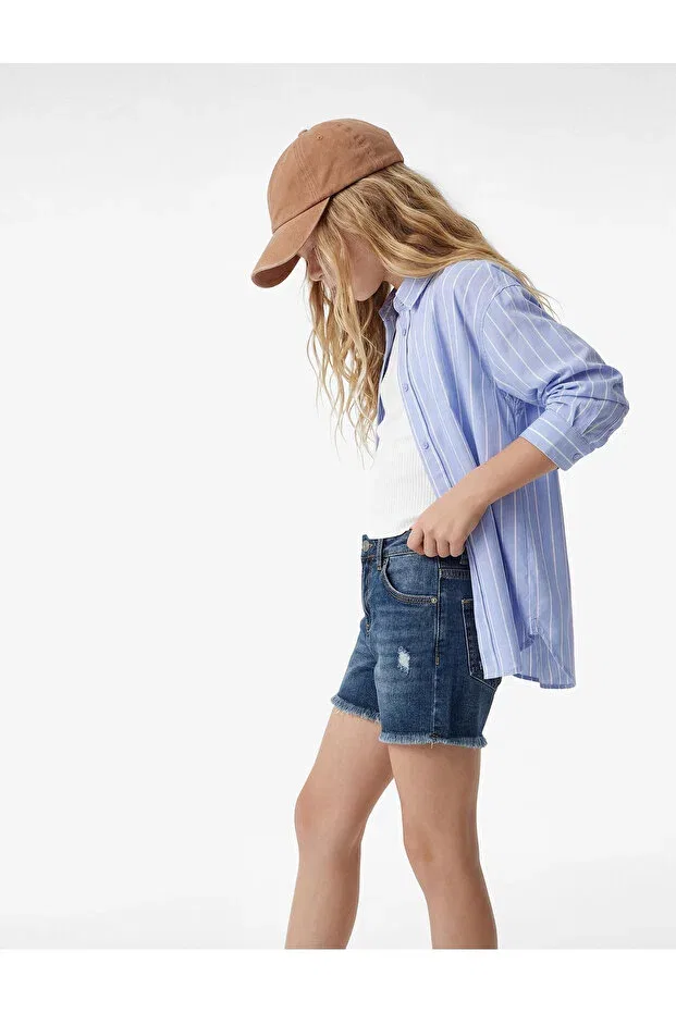 Детские шорты для девочек свободного кроя Koton, Middle Indigo
