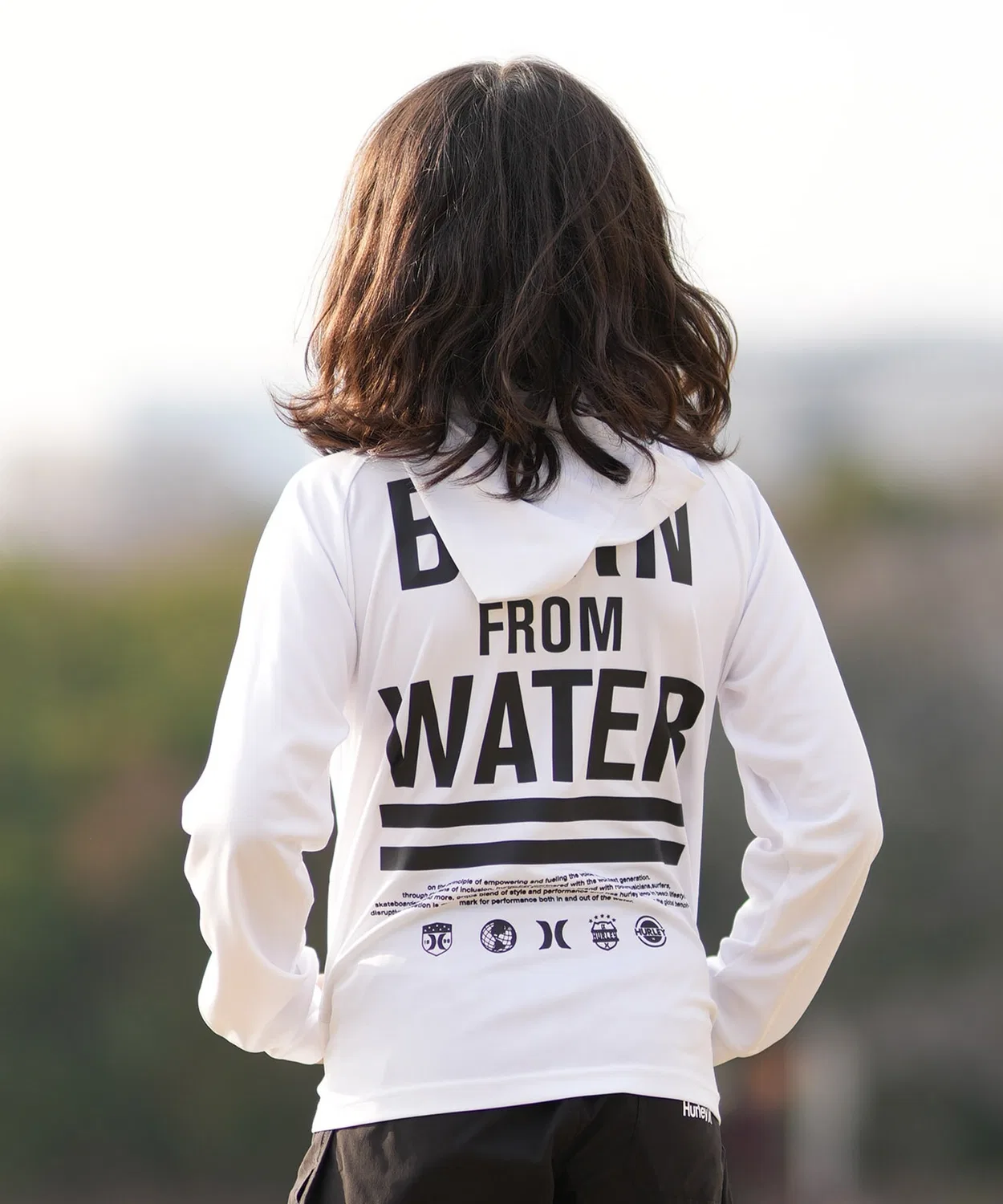Детский рашгард с длинным рукавом молнией, UV-защитой Hurley, White