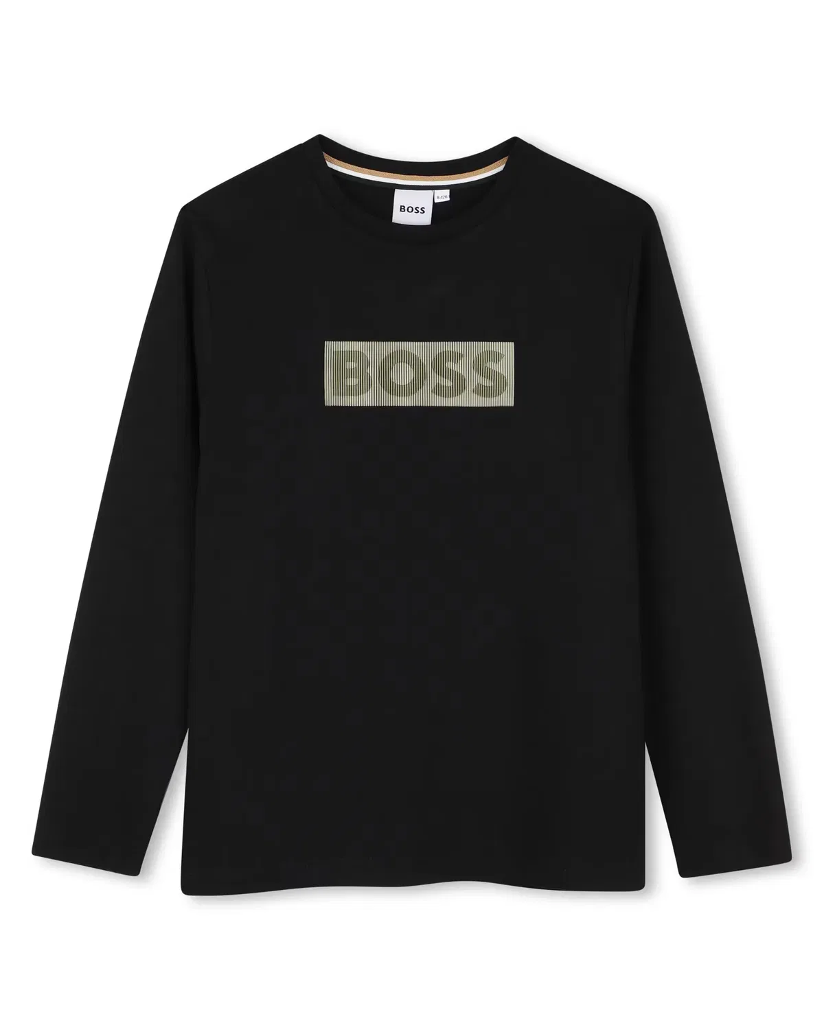 Детская футболка с длинным рукавом с принтом BOSS Kidswear, Negro