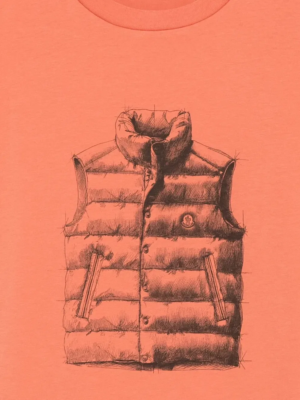 Футболка с графическим принтом и нашивкой-логотипом Moncler Enfant, оранжевый — фото 3