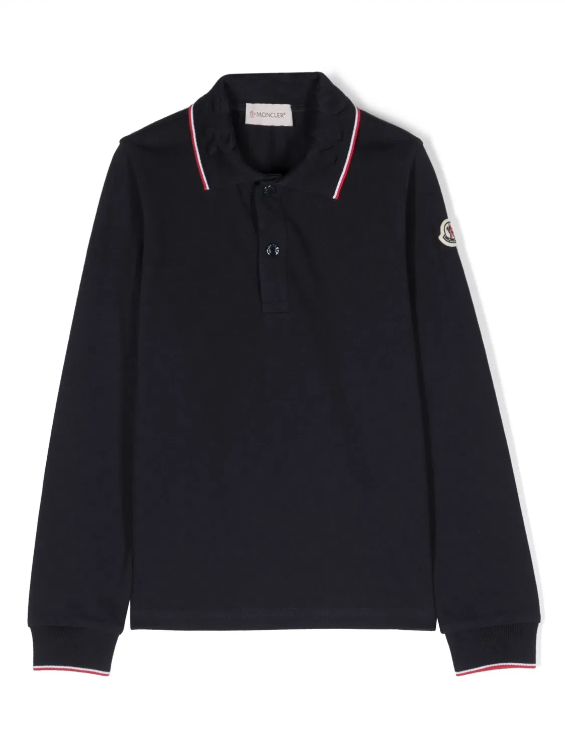 Поло с логотипом из хлопка Moncler, синий